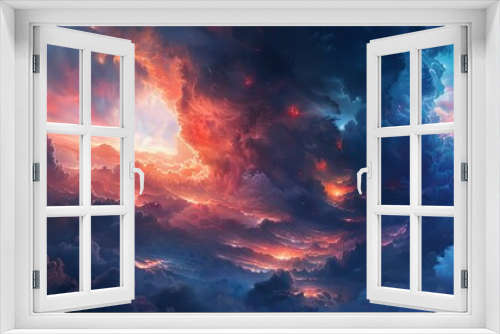 Fiery Cloudscapes in a Dreamlike Atmosphere