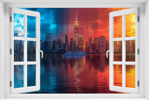 New York City Skyline Sunset Time-Lapse Photography