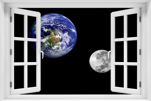 Fototapeta Naklejka Na Ścianę Okno 3D - Terre et Lune