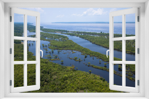 Fototapeta Naklejka Na Ścianę Okno 3D - アマゾン川の水没林空撮