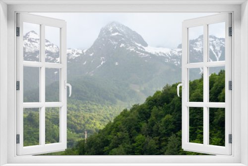 Fototapeta Naklejka Na Ścianę Okno 3D - Rosa Khutor mountains panoramic view landscape