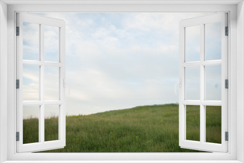Fototapeta Naklejka Na Ścianę Okno 3D - природа трава и небо