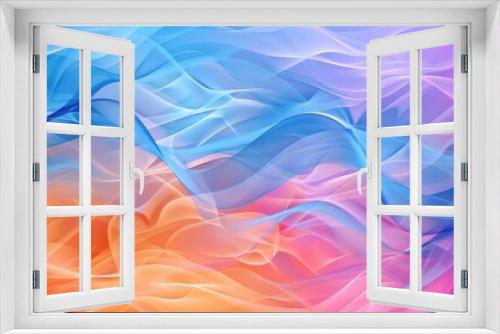 Futuristic background featuring colorful waves in blue, pink, and orange, blending seamlessly to create an abstract design.