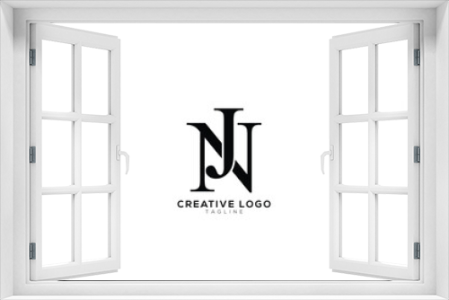 Fototapeta Naklejka Na Ścianę Okno 3D - NJ JN Abstract initial monogram letter alphabet logo design