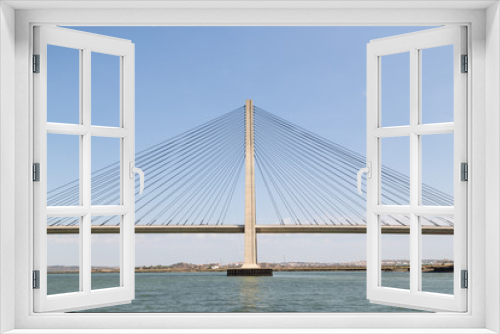 Fototapeta Naklejka Na Ścianę Okno 3D - International Bridge, linking Portugal and Spain over the Guadiana River
