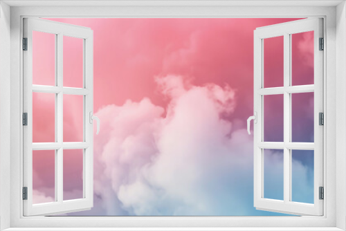 A pink and blue background with a white cloud in the middle