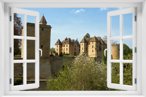 Fototapeta Naklejka Na Ścianę Okno 3D - Chateau de Couches Xé, XIIé, 71,  Saône et Loire, région Bourgogne  Franche Comté, France