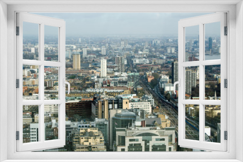 Fototapeta Naklejka Na Ścianę Okno 3D - City of London and East End, Aerial View