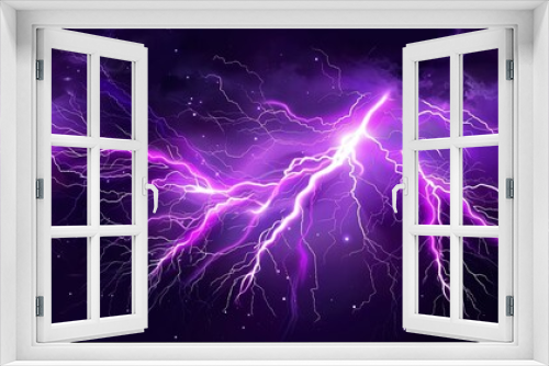 Lightning, purple lightning background, dark sky with lightnings, thunderstorm, background for banner design