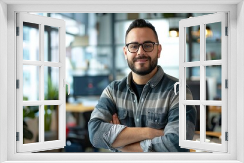 portrait of male SEO Consultant in modern office - generative ai