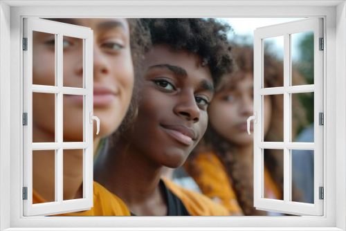 A group of young people standing together