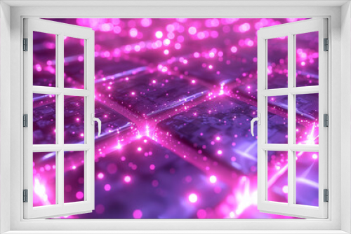 Abstract cgi motion graphics, pink and purple squares
