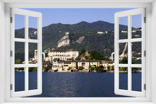 Fototapeta Naklejka Na Ścianę Okno 3D - Isola di Orta San Giulio sul lago di Orta in provincia di Novara Piemonte Italia