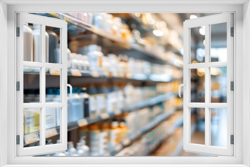 Well-organized store shelves displaying a wide range of health and wellness products.