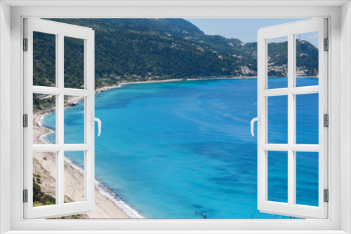 Fototapeta Naklejka Na Ścianę Okno 3D - Blue beaches around Agios Nikitas village, lefkada
