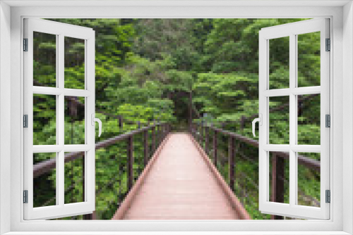 Fototapeta Naklejka Na Ścianę Okno 3D - 奥多摩の吊り橋