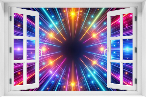 Abstract colorful neon rays and glowing lines background, neon, rays, glowing, lines, abstract, bright, colorful