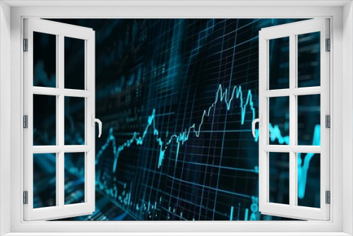 A line graph displaying a sudden drop in stock values with a blue line.