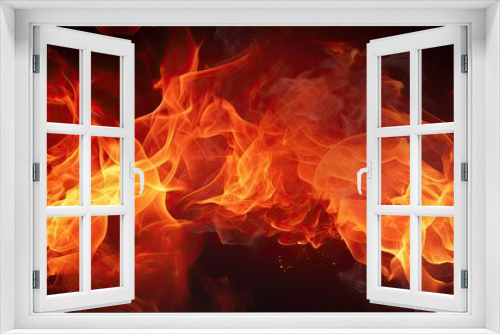 Fiery Abstract Background - Blazing Orange and Red Flames