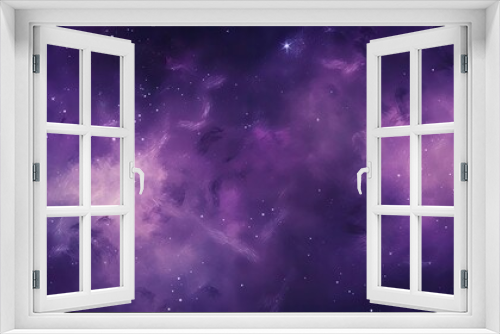 Purple Nebula Abstract Background with White Stars