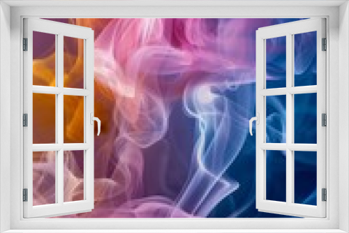 Colorful smoke forming intricate patterns, symbolizing the ephemeral and evolving nature of creative processes 