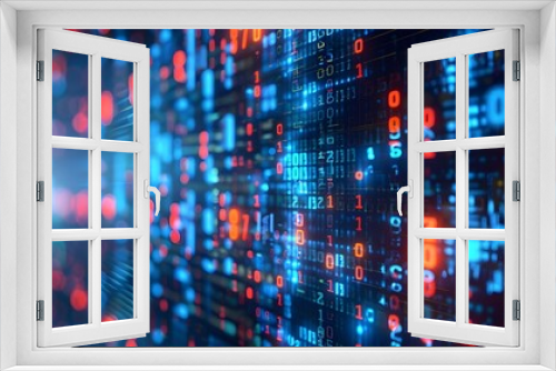 Vibrant Digital Code Wallpaper with Mesmerizing Gradient Backdrop and Futuristic Binary Matrix
