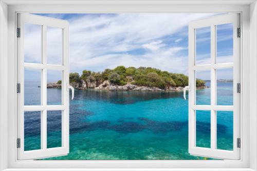 Fototapeta Naklejka Na Ścianę Okno 3D - Beautiful Landscapes of Agia Paraskevi  island, Perdika, Sivota, Greece