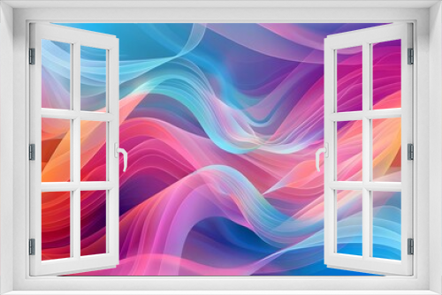 Vivid and Mesmerizing Rainbow Wave Pattern - Colorful Abstract Background with Dynamic Gradients of Motion