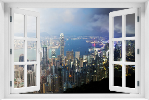 Fototapeta Naklejka Na Ścianę Okno 3D - Hong Kong from day to night