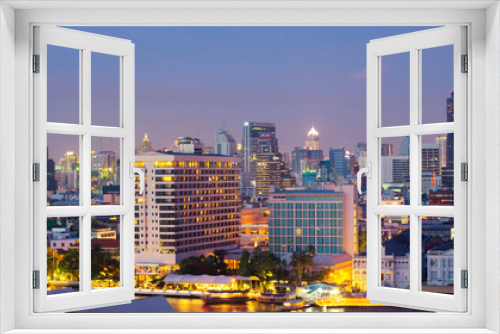 Fototapeta Naklejka Na Ścianę Okno 3D - Bangkok city skyline