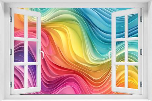 Abstract colorful wavy background with a rainbow color scheme.