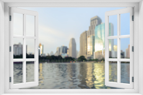 Fototapeta Naklejka Na Ścianę Okno 3D - Blurred city skyline background