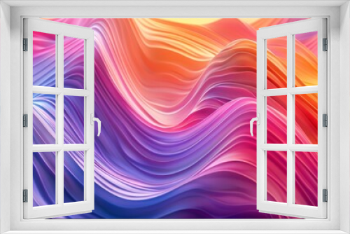 Abstract colorful wave pattern with vibrant hues, 3D rendering. Modern digital art concept