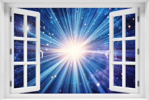 A luminous starburst with rays reaching out to digital horizons, representing inspiration
