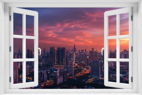 Bangkok's skyline at sunset showcases the advancements in connectivity and networks, emphasizing the role of technology in shaping modern cities.