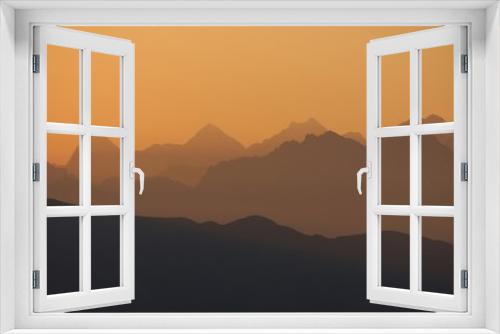 Fototapeta Naklejka Na Ścianę Okno 3D - Golden sunrise near Gstaad