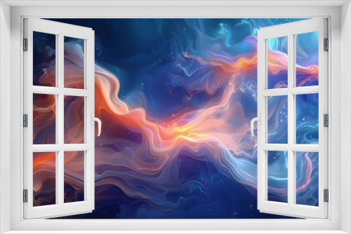 Abstract Space Painting With Vivid Colors and Swirling Nebulae