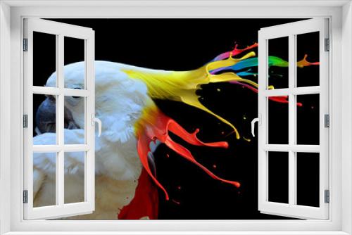 Fototapeta Naklejka Na Ścianę Okno 3D - Digital photo manipulation of a white parrot