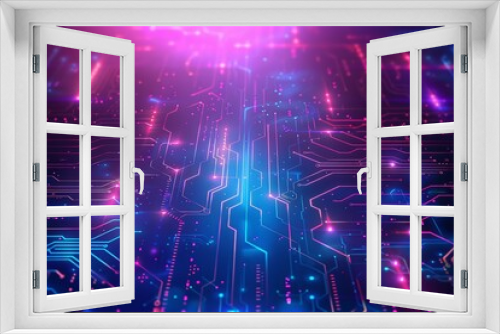 Abstract digital technology futuristic circuit blue and purple background, Cyber science illustration