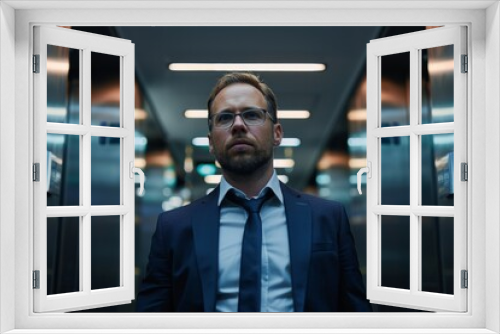 businessman in the elevator Generative AI