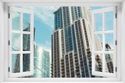 Fototapeta Naklejka Na Ścianę Okno 3D - Highrise business offices buildings
