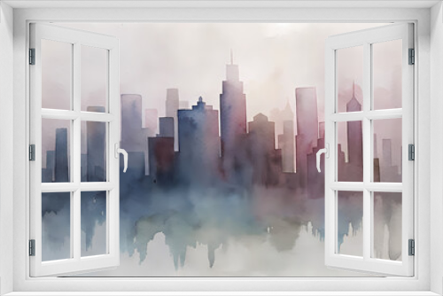 Cityscape in Mist - Abstract Urban Skyline