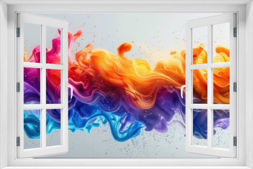 Abstract image of colorful paint splashes in dynamic motion. Generate AI