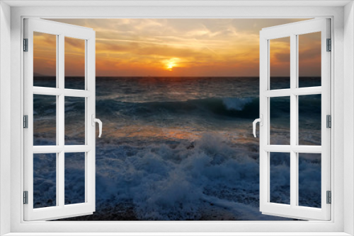 Fototapeta Naklejka Na Ścianę Okno 3D - Sunset in the Aegean Sea