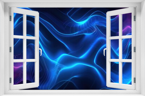 Abstract blue neon background with gentle waves, ideal for sophisticated and modern digital designs