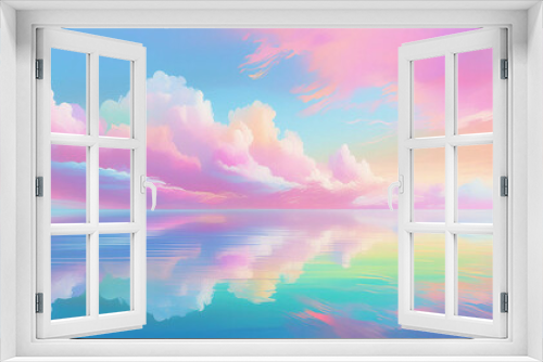 sunset and reflection (pastel color)