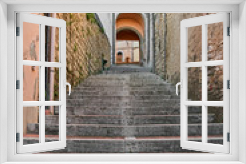 Fototapeta Naklejka Na Ścianę Okno 3D - stairway in alley 