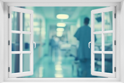 patients pov in hospital blurred medical staff and equipment seen from hospital bed soft focus muted colors conveying vulnerability and uncertainty