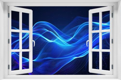 Elegant blue neon waves illustration, suitable for sophisticated designs