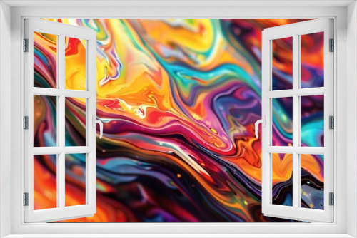 Swirling strokes of vibrant colors come together in a breathtaking spectacle of marble ink abstract brilliance.